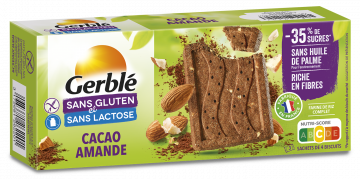 Biscuit sans gluten & sans lactose : Cacao amande.