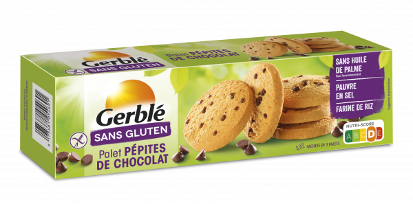 GERBLE sans gluten Palet pépites de chocolat GERBLE sans gluten Palet pépites de chocolat