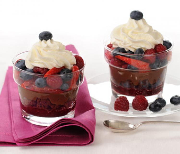 Trifle chocolat-fruits rouges