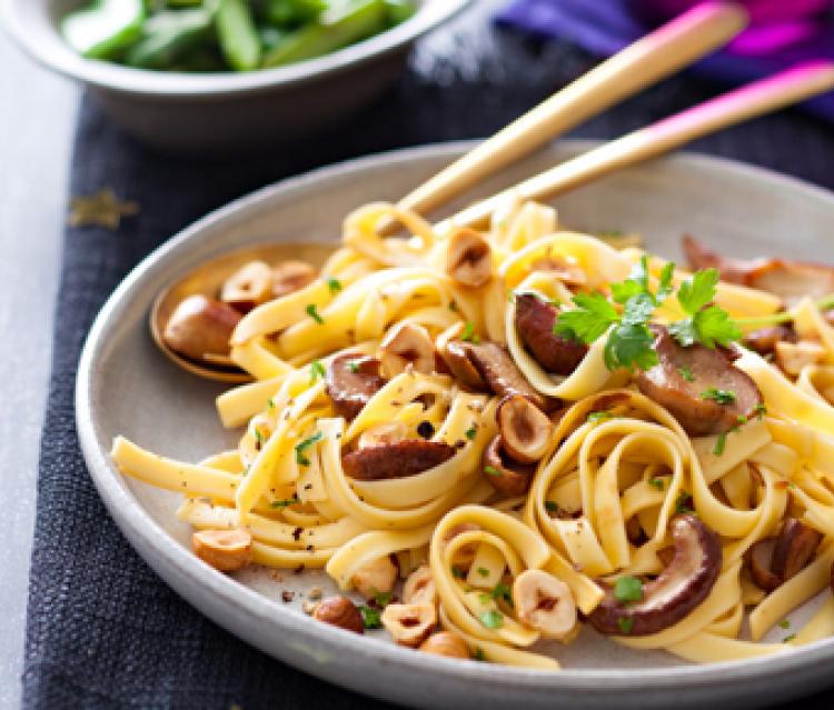 Tagliatelles aux Cèpes et Noisettes du Piémont